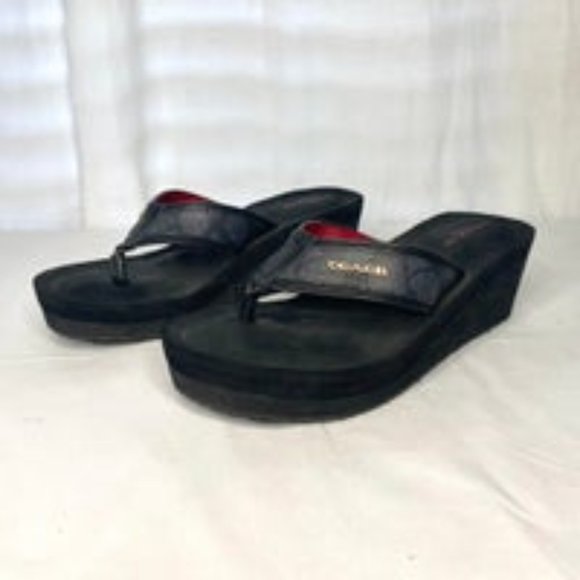 Shoes - Coach Jolene Size 6 Platform Flip Flops